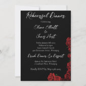 Rote Rosen Weiße Schwarze Eleganz Zeitlos Einladung (Vorderseite)