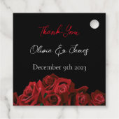 Rote Rosen Weiße Schwarze Eleganz Zeitlos Geschenkanhänger (Rückseite)