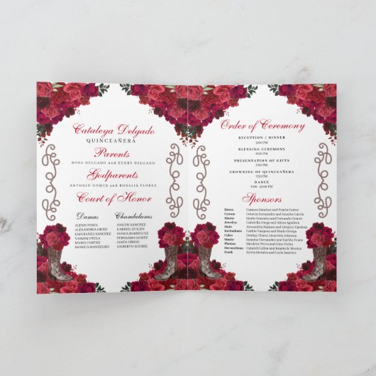 Rote Rosen Western Charro Quinceañera Programm (Innenseite)