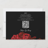 Rote Rosen White Black Wedding Einladung (Rückseite)