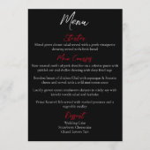 Rote Rosen White Black Wedding Menükarte (Vorderseite)