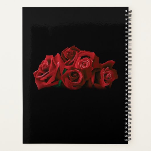 Rote Rosen White Black Wedding Planer (Rückseite)