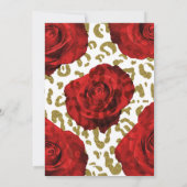 Rote Rosen White Gold Cheetah Leopard Sweet 16 Inv Einladung (Rückseite)