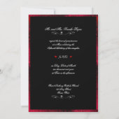 Rote Rosen White Hearts Quinceanera Einladung (Rückseite)