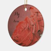 Rote Rosen wie Samt Keramik Ornament (Links)