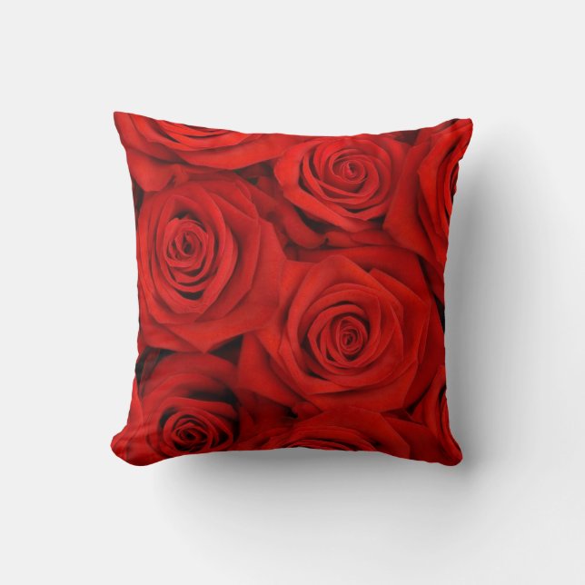 Rote Rosen Wurfkissen Kissen (Vorderseite)