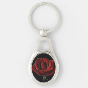 Rote Rosen-Wurfkissen Schlüsselanhänger