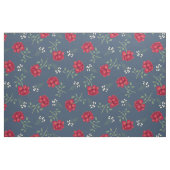Rote Rosen zu Dusky Blue Calico Stoff (Fat Quarter (45,7 x 55,9 cm))