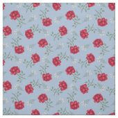 Rote Rosen zu Light Blue Calico Stoff (Muster)