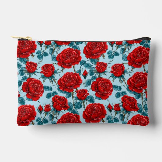 Rote Rosen Zubehörtasche (Vorderseite)