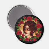 Rote Rosen Zuckerpuppe Magnet (Vorderseite/Rückseite)