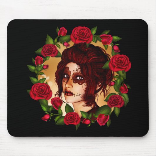 Rote Rosen Zuckerpuppe Mousepad (Vorne)