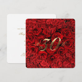 rote Rosen zum 30. Geburtstag der Hochzeit - Herz  Einladung