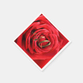 rote Rosen zum 40. Hochzeitstag Herzstück Elegant Serviette (Ecke)