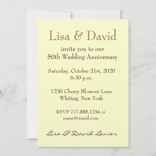 rote Rosen zum 50. Hochzeitstag Einladung (Rückseite)