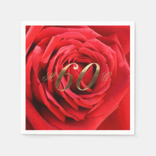 rote Rosen zum 60. Geburtstag der Hochzeit Herzstü Serviette