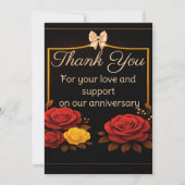 Rote Rosen zum Goldenen Jubiläum Dankeskarte (Vorderseite)