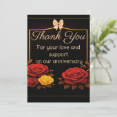 Rote Rosen zum Goldenen Jubiläum Dankeskarte (Stehend Vorderseite)