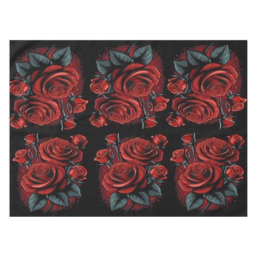 Rote Rosen zum Party Atemberaubender Kunst Tischdecke (Vorderseite (Horizontal))