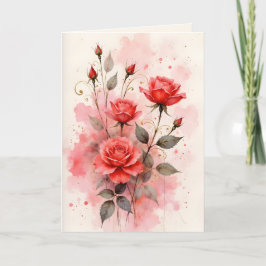 Rote Rosen zum Valentinstag und Jubiläum Karte