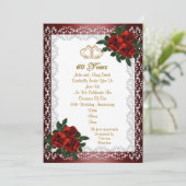 rote Rosen zur Party Einladung des 60. Jahrestages (Stehend Vorderseite)