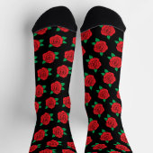 Rote Rosen zur Schwarzen Flora-Hochzeit Socken (Oben)