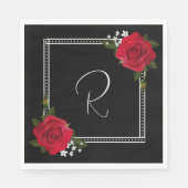 Rote Rosen zur Schwarzen Hochzeit Serviette (Vorderseite)