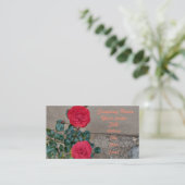 rote Rosen "Zwei Rose" Blütenblätter Blume Rote Bl Visitenkarte (Stehend Vorderseite)