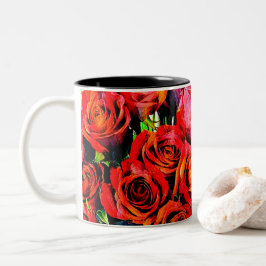 Rote Rosen Zweifarbige Tasse