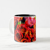 Rote Rosen Zweifarbige Tasse (Vorderseite Links)