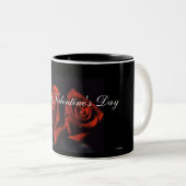Rote Rosen Zweifarbige Tasse (VorderseiteRechts)