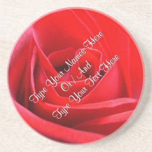 Rote Rosenachterbahn Personalisierter Rosenschmuck Untersetzer