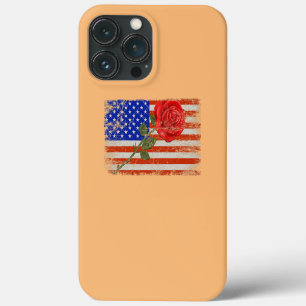 Rote Rosenblume Amerikanische Flagge Liebe Valenti Case-Mate iPhone Hülle
