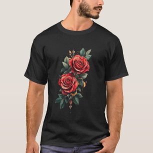 Rote Rosenblume Botaniker Garten Blume Rose 1 T-Shirt