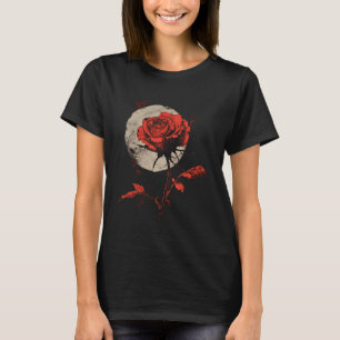 Rote Rosenblume Botaniker Garten Blume Rote Rose T-Shirt