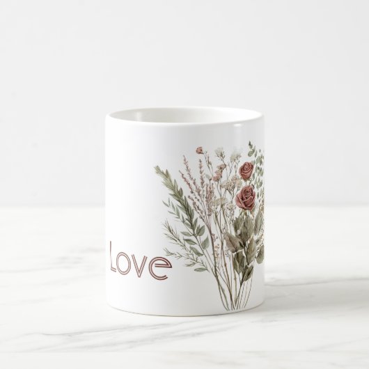 Rote Rosenblumen Kaffeetasse (Mittel)