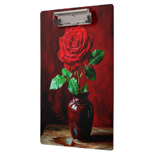 Rote Rosenblumenmalerei  Klemmbrett