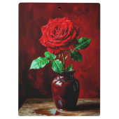 Rote Rosenblumenmalerei  Klemmbrett (Rückseite)