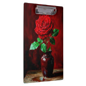 Rote Rosenblumenmalerei  Klemmbrett (Rechts)