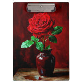 Rote Rosenblumenmalerei  Klemmbrett (Vorderseite)
