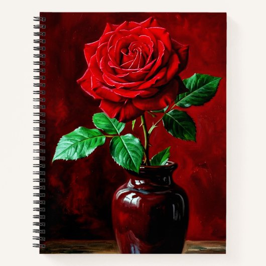 Rote Rosenblumenmalerei  Notizblock (Vorderseite)