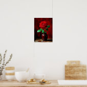 Rote Rosenblumenmalerei  Poster (Küche)