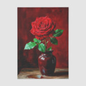 Rote Rosenblumenmalerei Seidenpapier (Vorderseite)