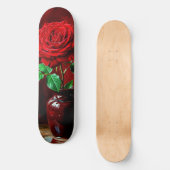 Rote Rosenblumenmalerei  Skateboard (Vorderseite)