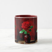 Rote Rosenblumenmalerei Tasse (Zentrum)