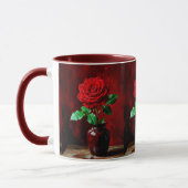 Rote Rosenblumenmalerei Tasse (Links)