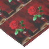 Rote Rosenblumenmalerei  Tischdecke (Schrägansicht)