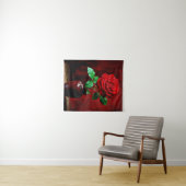 Rote Rosenblumenmalerei  Wandteppich (Beispiel (Horizontal))