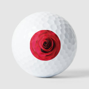 Rote Rosenblüten-Detail Golfball