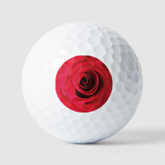 Rote Rosenblüten-Detail Golfball